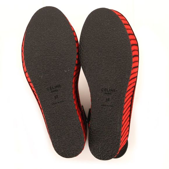 Celine Women's Ankle Strap Wedge Platform Sandals Straw and Patent - Picture 4 of 4